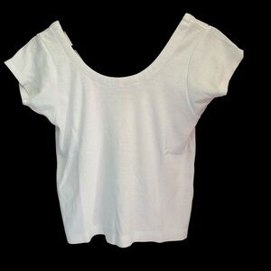 Chaser White Ribbed V Back Top Small NWT